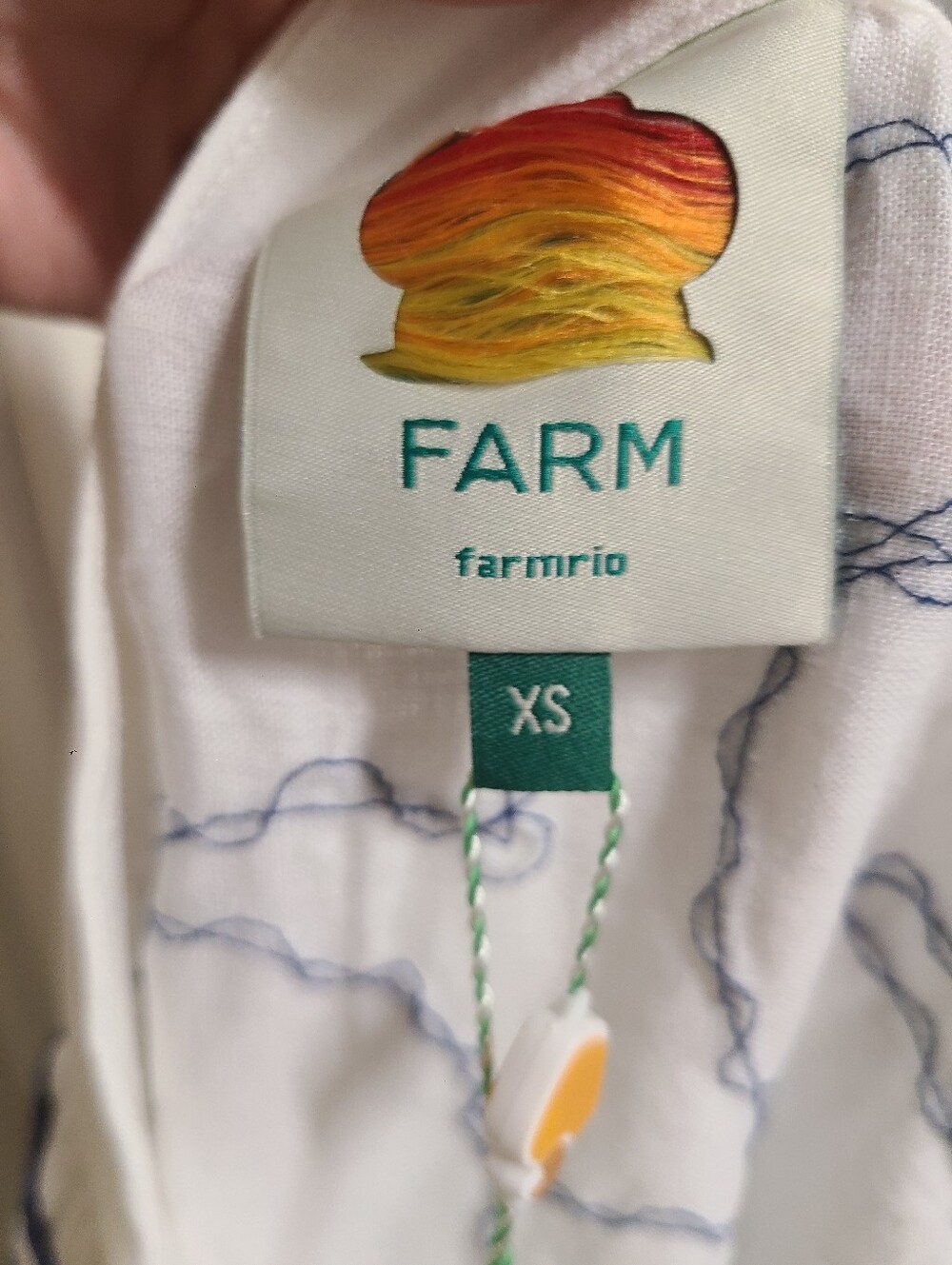 Farm Rio Fresh Fish Embroidered Linen Blend Skirt - Picture 4 of 4